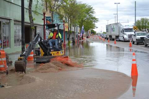 Water Flows Along South Main Street