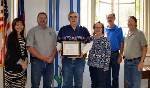 Commissioners Wendy Buxton-Andrade, Ron Cook, Cliff Boxley, Barbara Boxley, Commissioner Tom Grasmick and VSO Gary Harbert